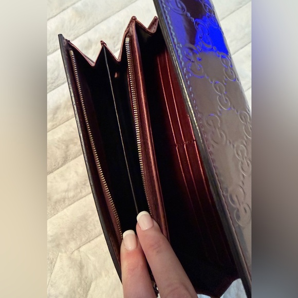 VGC/Excellent Authentic Gucci Guccissima Burgundy Wallet - Picture 7 of 9